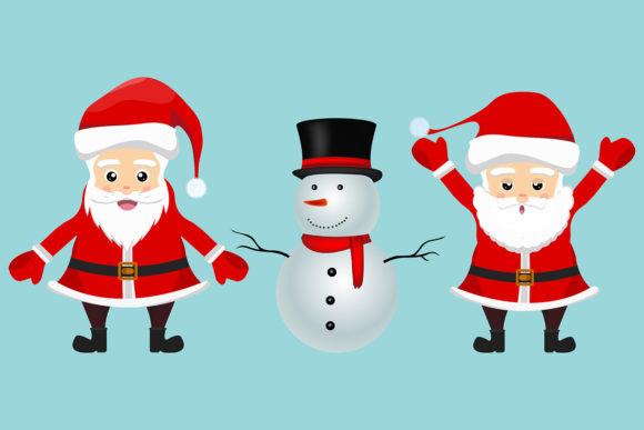 A Cozy, Hand Drawn Santa & Snowman for Your Seasonal Projects
