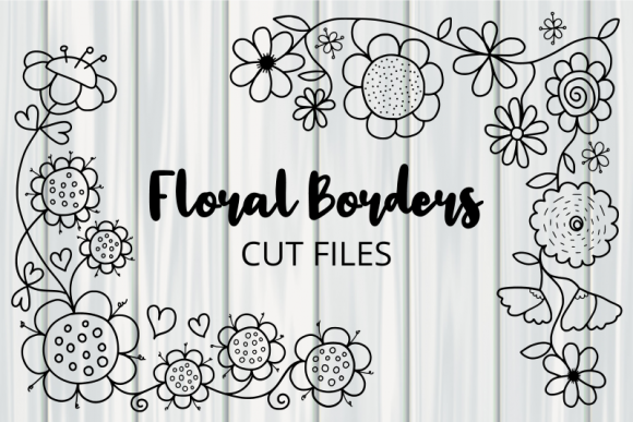 Dodle Floral Corner Borders for Craft & Graphic Branding