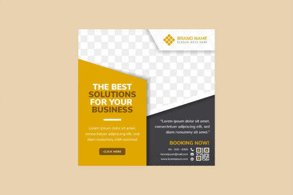Gold Black Business Square Banner: Graphics Review for Product Mockups