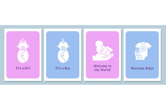 Greeting Card Graphics for Newborn Announcements & Family Templates